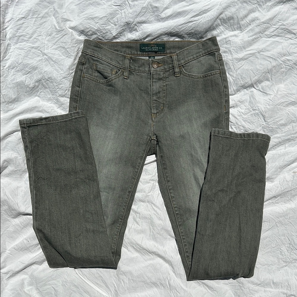 Ralph Lauren Women's Green Wash Classic Straight Fit Jeans